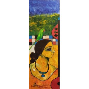 Abrar Ahmed, 12 x 36 Inch, Oil on Canvas, Figurative Painting, AC-AA-595